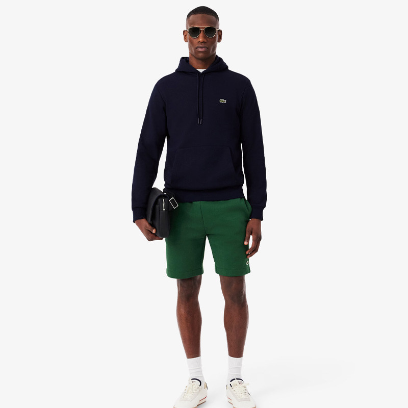 Sweat à capuche Lacoste en molleton, coloris bleu marine
