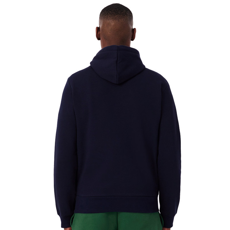 Sweat à capuche Lacoste en molleton, coloris bleu marine