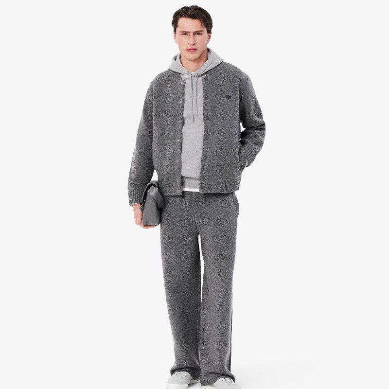 Sweat à capuche Lacoste en molleton, coloris gris