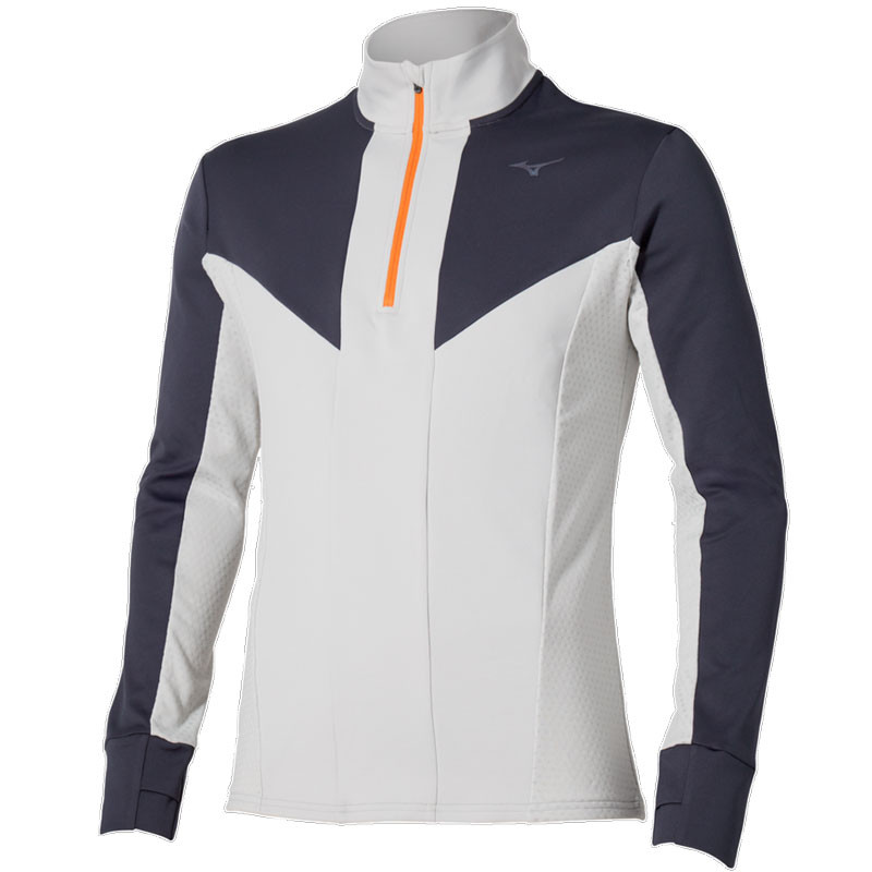 Tee-shirt manches longues Mizuno Active Half Zip gris