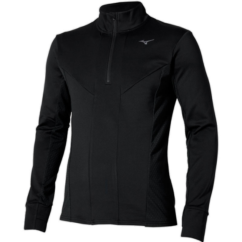 Tee-shirt manches longues Mizuno Active Half Zip noir