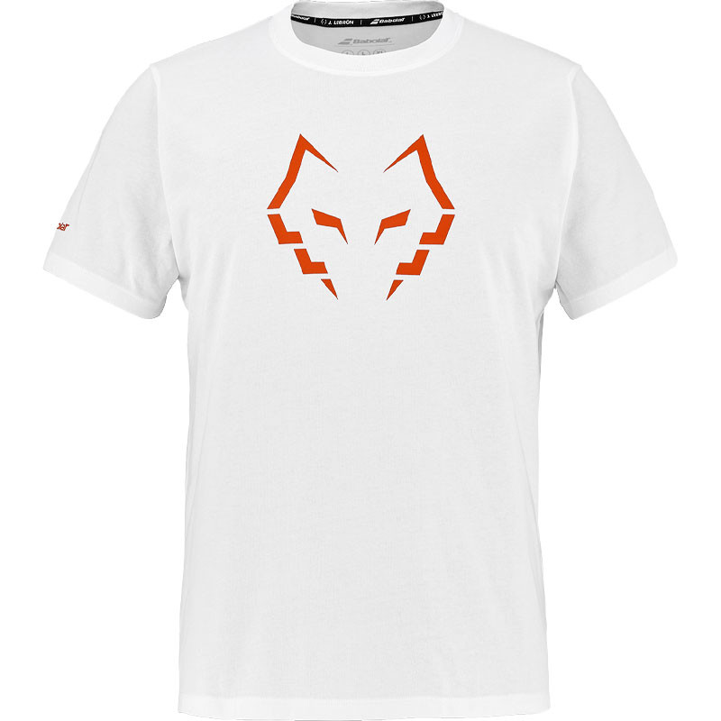Tee-shirt de padel Babolat Juan Lebron Coton blanc-orange