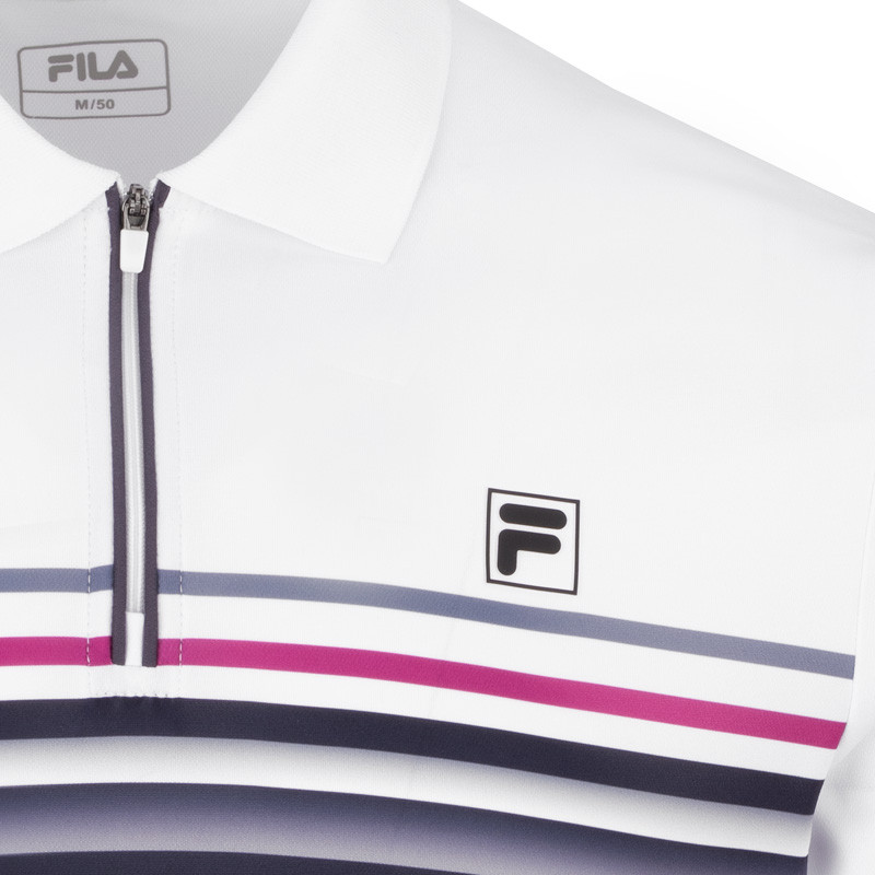 Polo de tennis Fila Diego blanc et gris foncé
