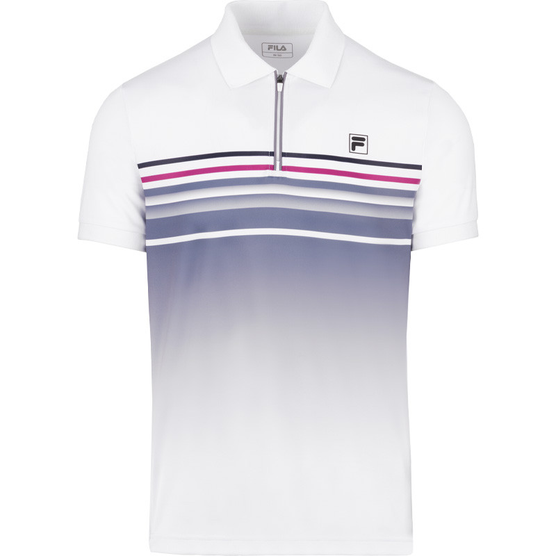 Polo de tennis Fila Diego blanc et gris clair