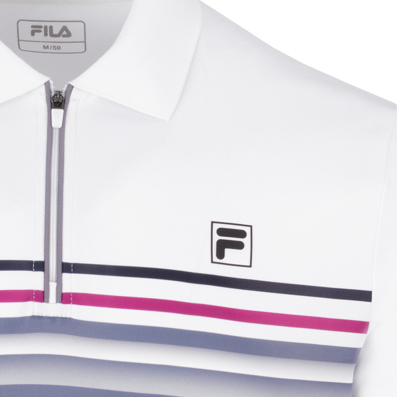 Polo de tennis Fila Diego blanc et gris clair