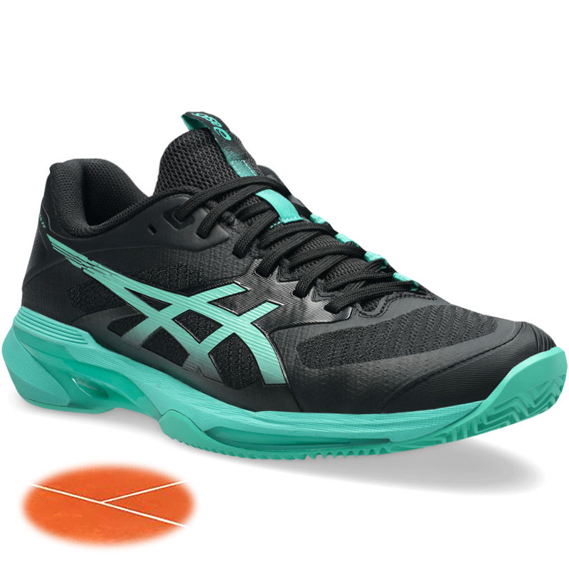 Asics Solution Speed FF 4 Clay noir et vert spéciale terre battue