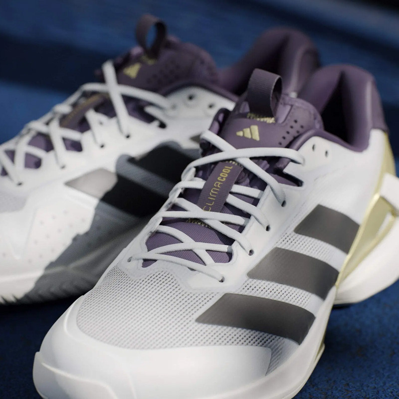 Adidas Adizero Ubersonic 5 blanc et bordeaux toutes surfaces