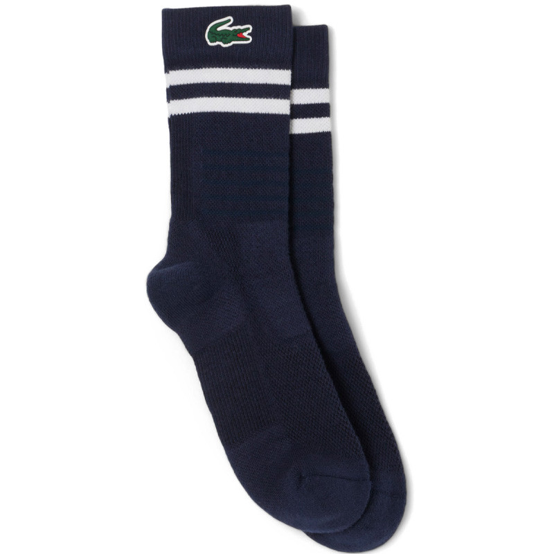 Chaussettes de tennis Lacoste Sport bleu marine rayées