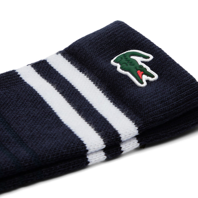 Chaussettes de tennis Lacoste Sport bleu marine rayées