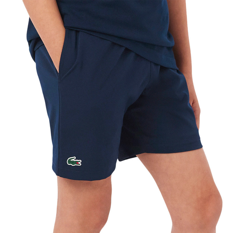 Short de tennis enfant Lacoste Woven Junior bleu marine