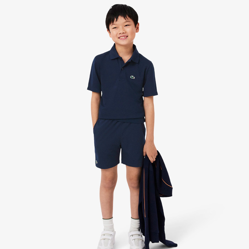 Short de tennis enfant Lacoste Woven Junior bleu marine