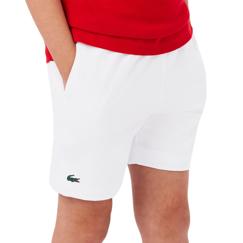 Short de tennis enfant Lacoste Woven Junior blanc
