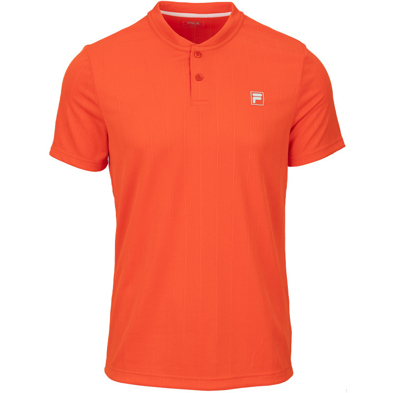 Polo Fila Henley Henry rouge - Performance Style sur les courts