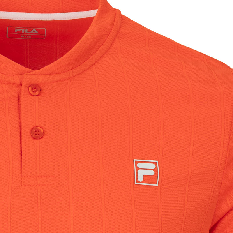 Polo Fila Henley Henry rouge - Performance Style sur les courts