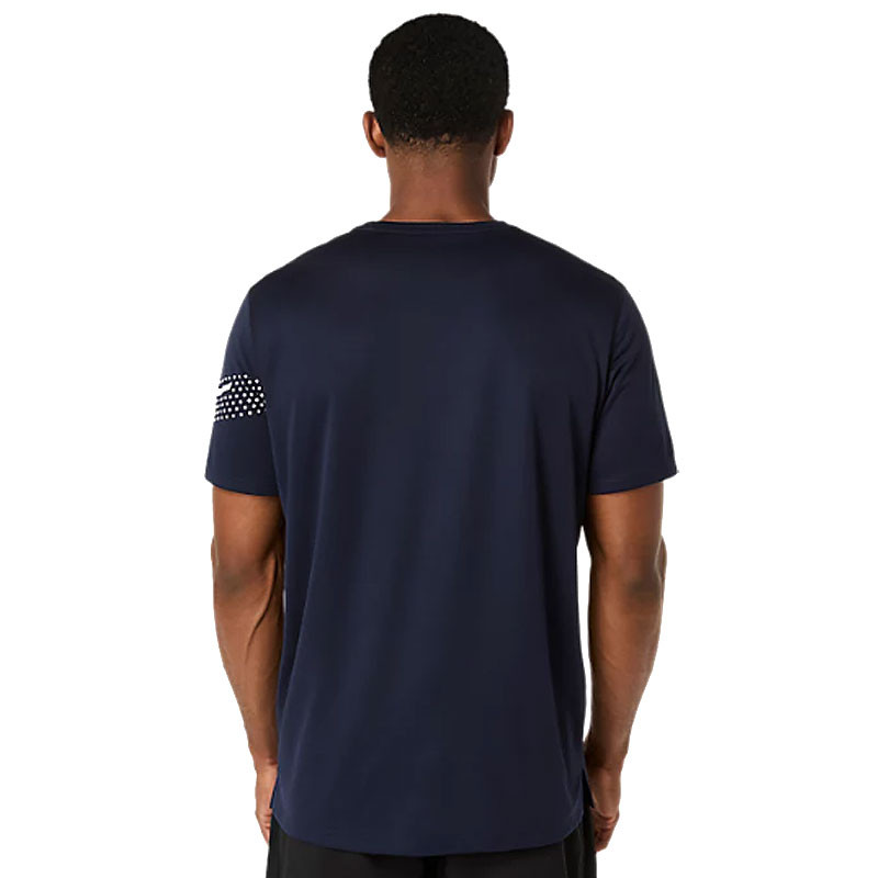 Tee-shirt homme Asics Icon Top bleu marine, légèreté et visibilité 360