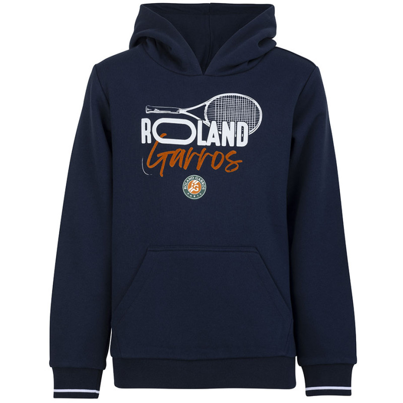 Sweat capuche Roland Garros Kid Raquette bleu marine
