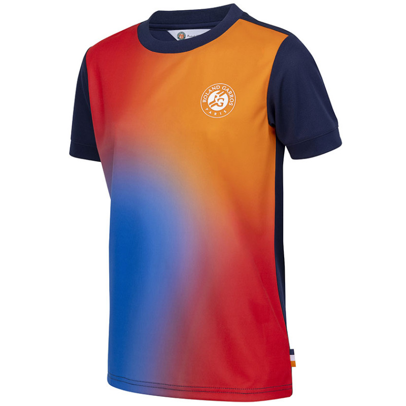 Tee-shirt Performance Roland Garros Kid ocre et bleu