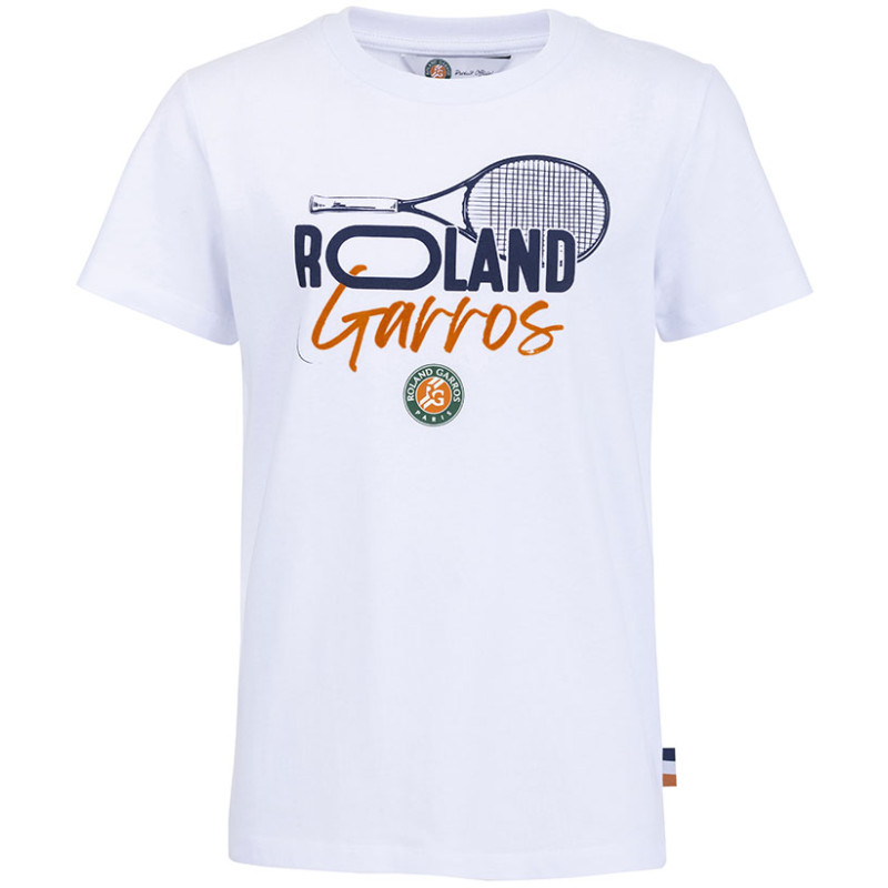 Tee-shirt Roland Garros Kid blanc avec logo raquette
