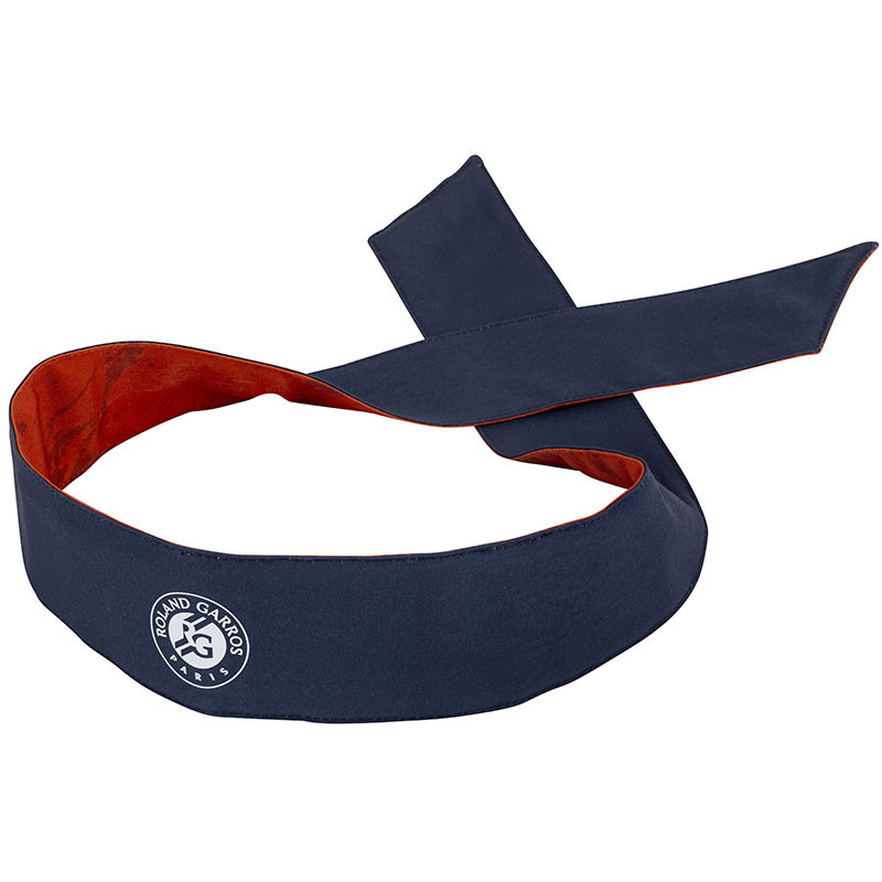 Bandana réversible Roland Garros Performance bleu marine et ocre
