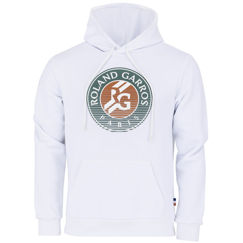 Sweat capuche Roland Garros Big Logo coloris blanc