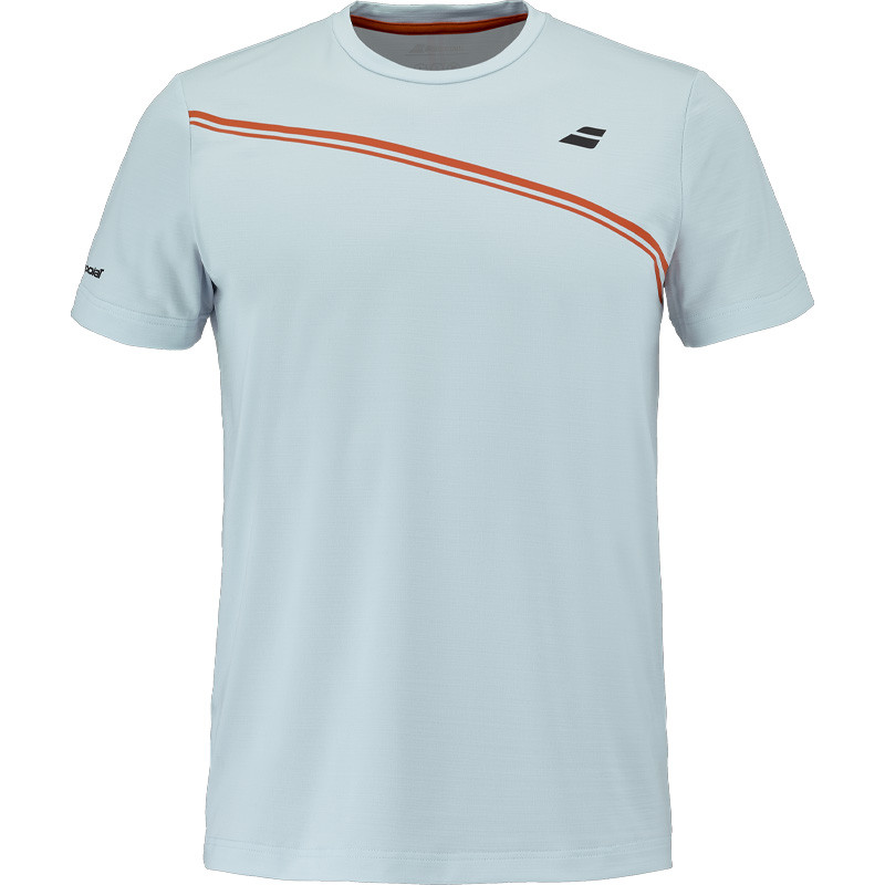 T-shirt Babolat Play Crew Neck Junior bleu clair et orange