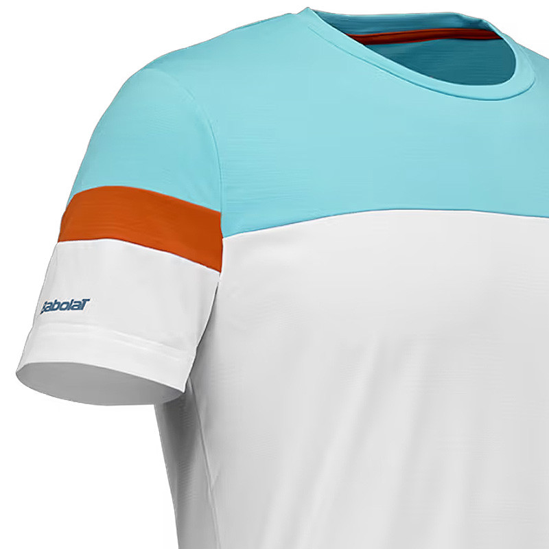 Tee-shirt Babolat Perf Crew blanc-bleu