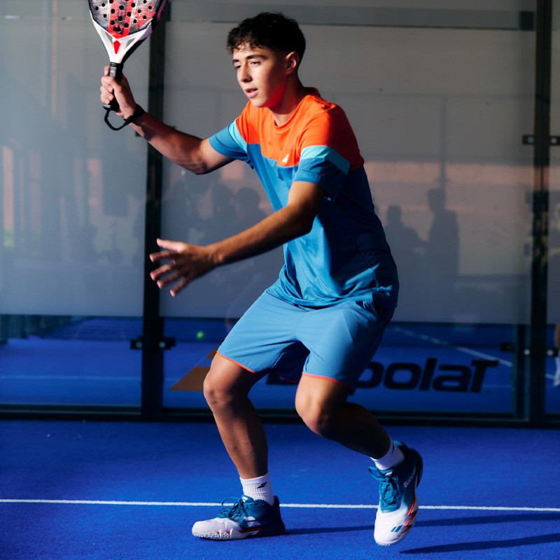 Tee-shirt Babolat Perf Crew bleu-ocre : Performance, Style, Fraîcheur