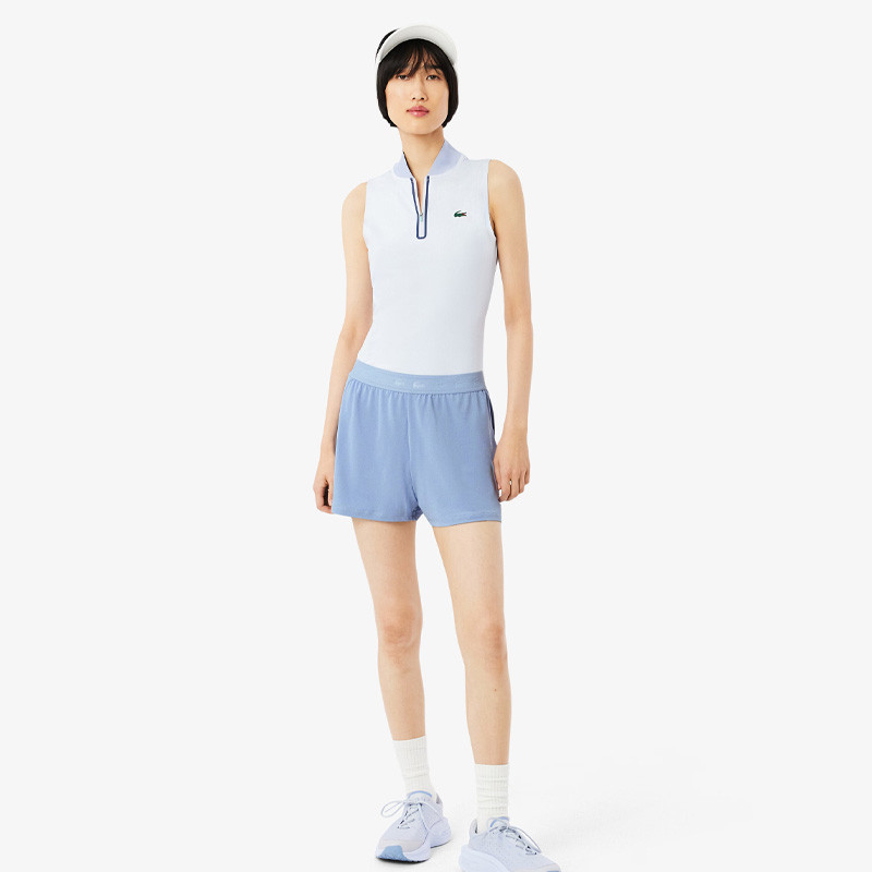 Short femme Lacoste Piqué Ultra Dry bleu