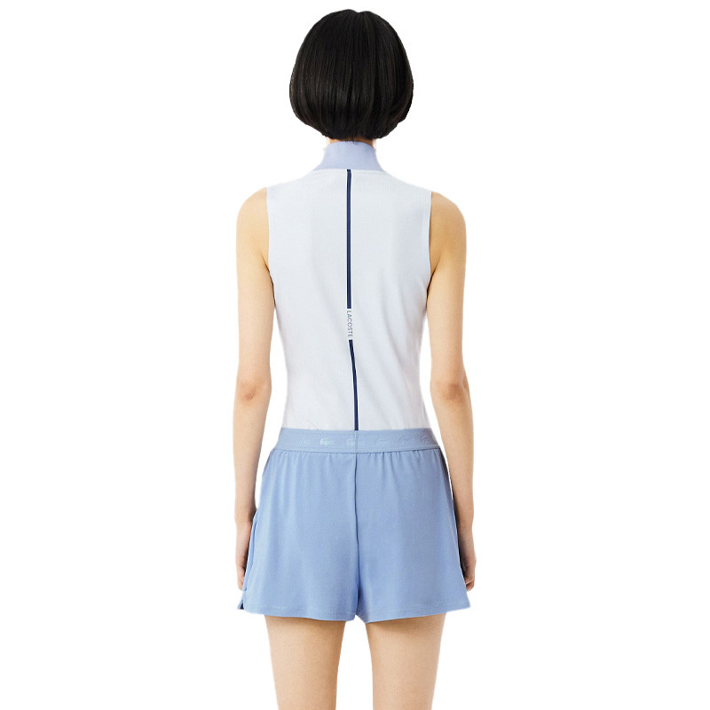 Short femme Lacoste Piqué Ultra Dry bleu