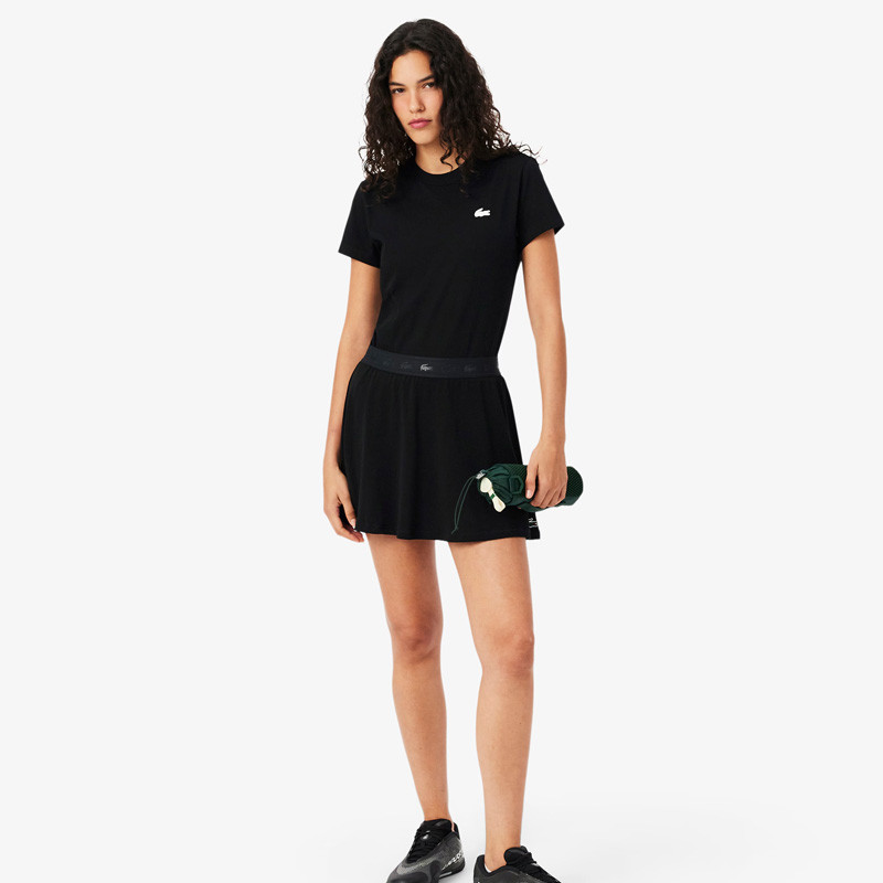 Jupe Lacoste noir Piqué Ultra Dry Femme : Performance et Style