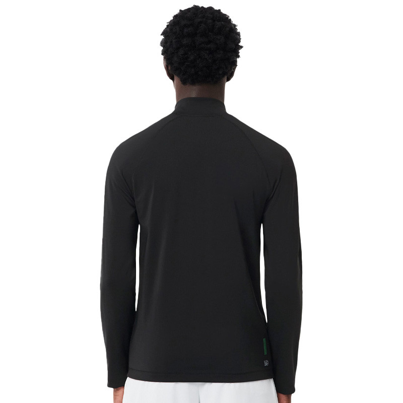 Sweat 1/2 zip Mid-Layer Lacoste Ultra Dry noir, léger et performant
