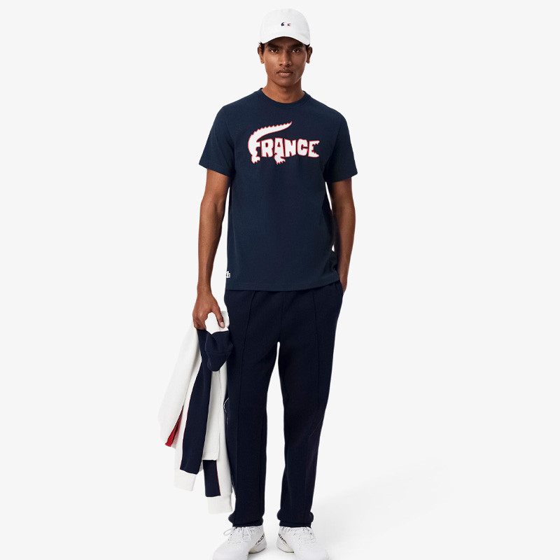 Tee-shirt Équipe de France de Tennis Lacoste coloris bleu marine