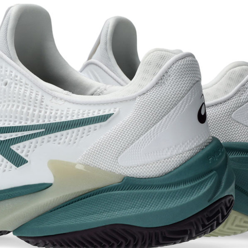 Asics Court FF 3 Clay blanc-vert, Stabilité et Flexibilité sur terre