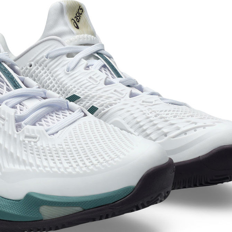 Asics Court FF 3 Clay blanc-vert, Stabilité et Flexibilité sur terre