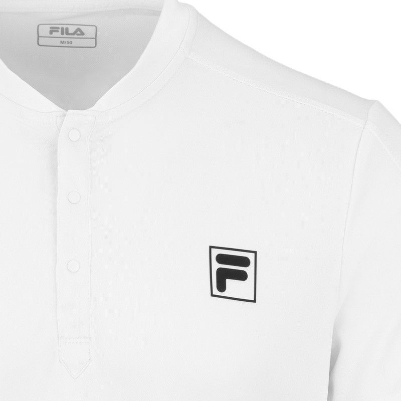 Polo Henley Fila Taavi com mao, coloris blanc