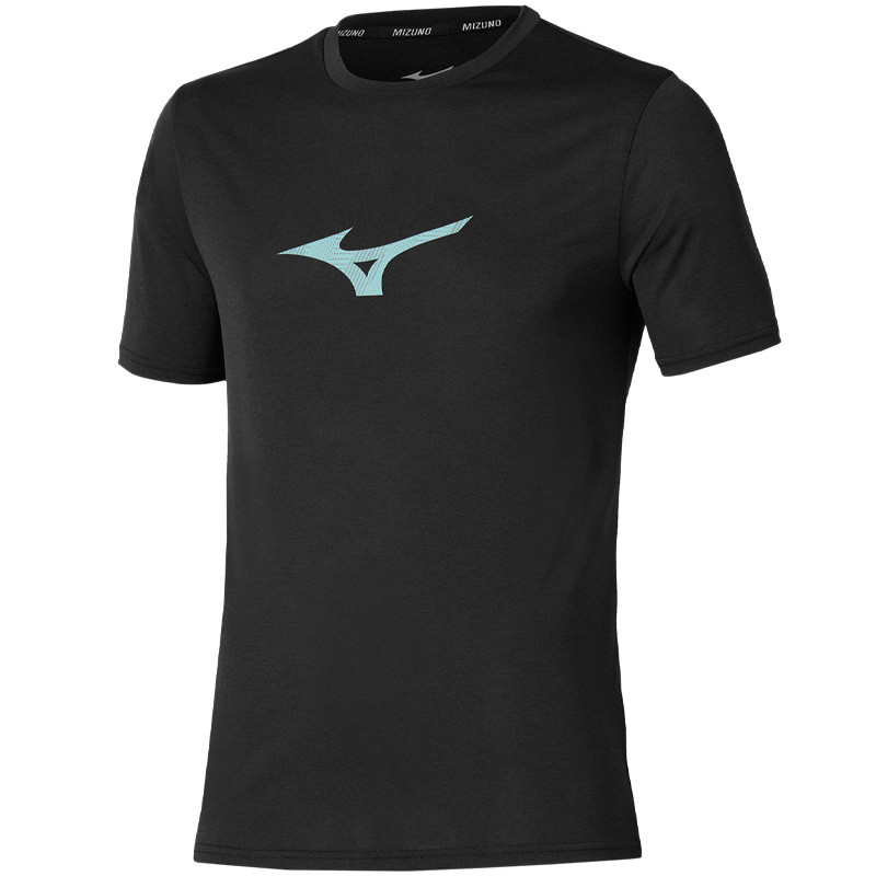 T-Shirt Homme Mizuno Core Runbird, coloris noir et bleu