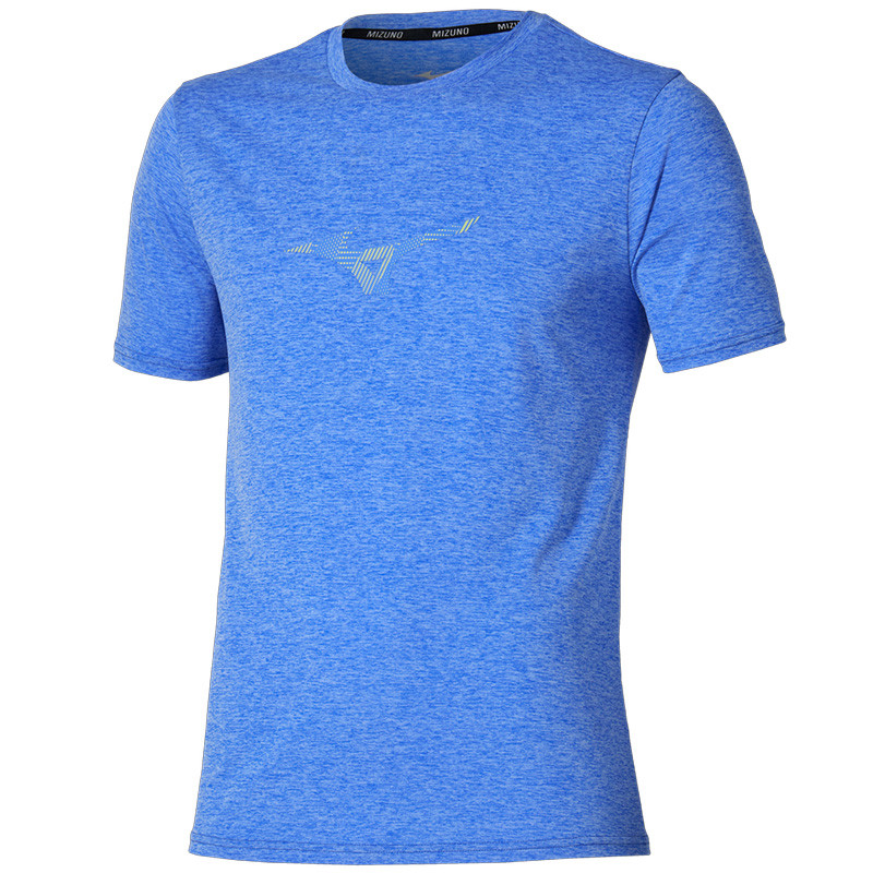 T-Shirt Homme Mizuno Core Runbird, coloris bleu