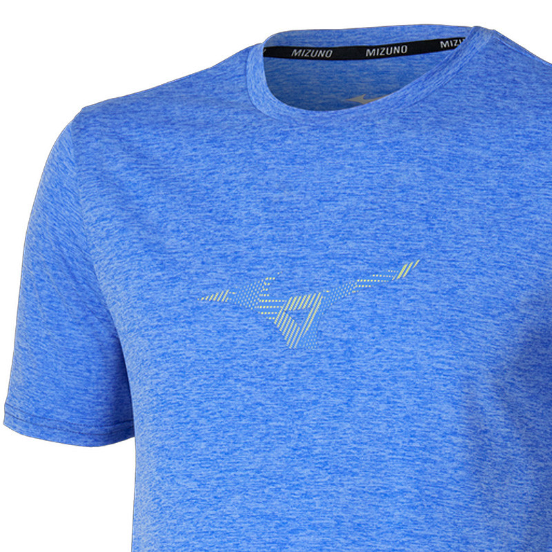 T-Shirt Homme Mizuno Core Runbird, coloris bleu