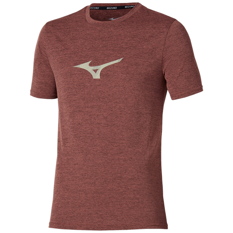 T-Shirt Homme Mizuno Core Runbird, coloris rouge brique