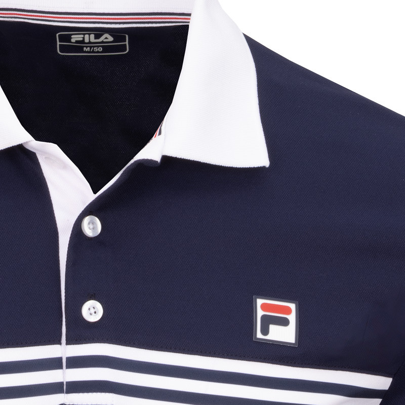 Polo de tennis Fila BB Monte Carlo bleu et blanc