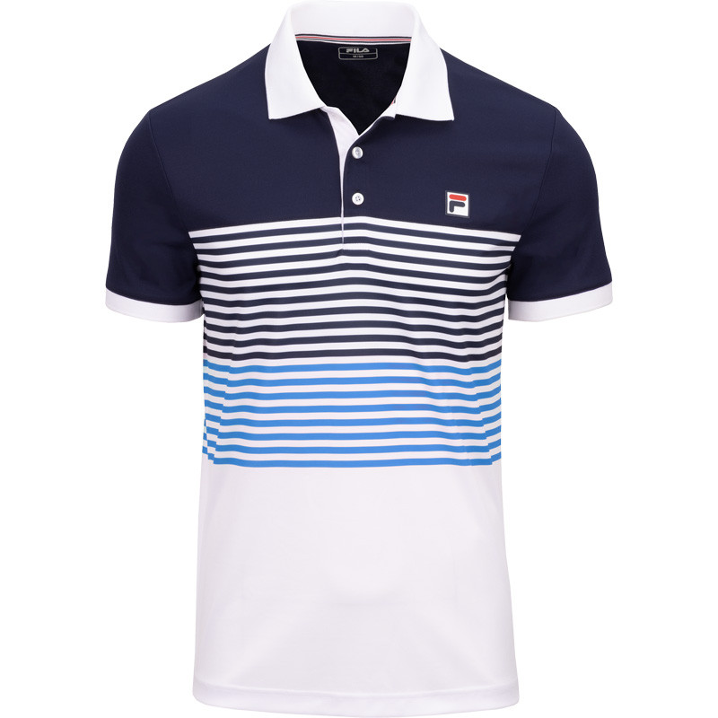 Polo de tennis Fila BB Monte Carlo bleu et blanc