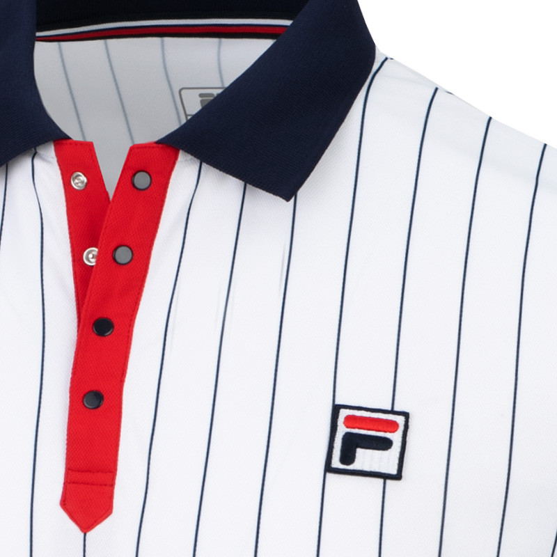 Polo Fila Borg Stripe blanc