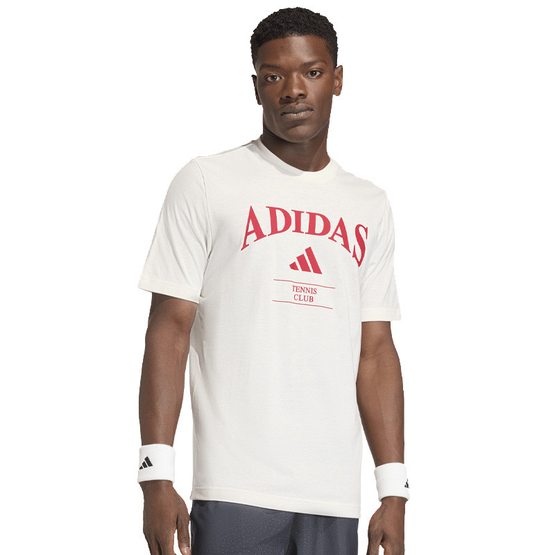 T-shirt de Tennis Homme Adidas Heritage Classics beige et rouge