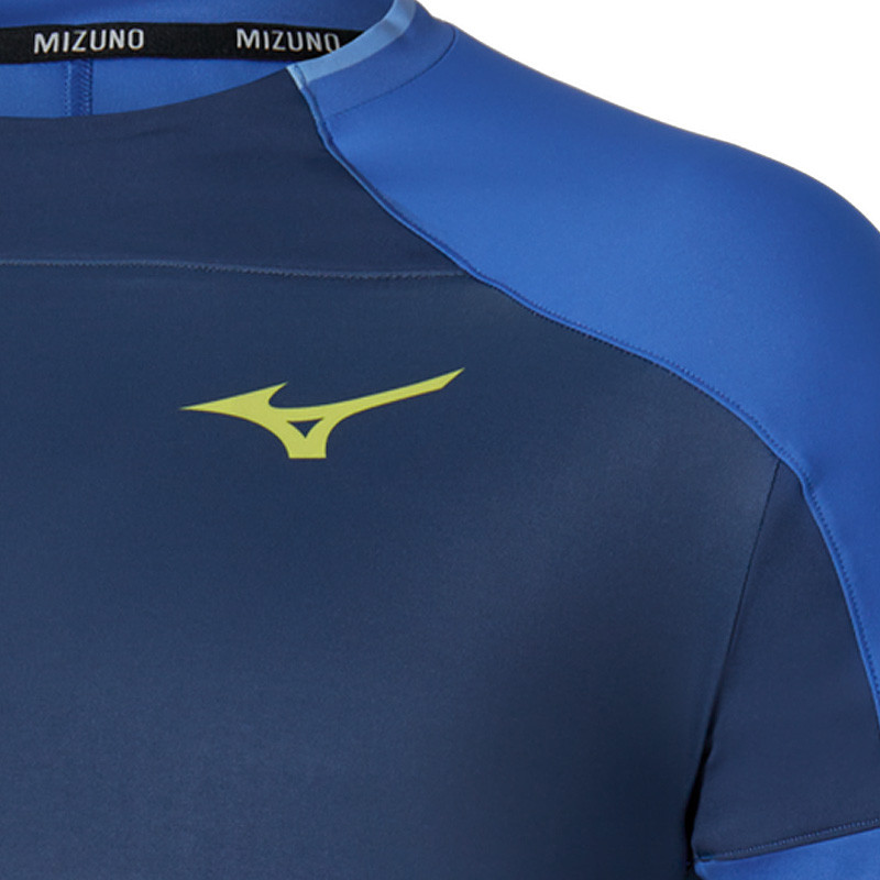 Tee-shirt de Tennis Homme Mizuno Graphic Short Sleeve bleu