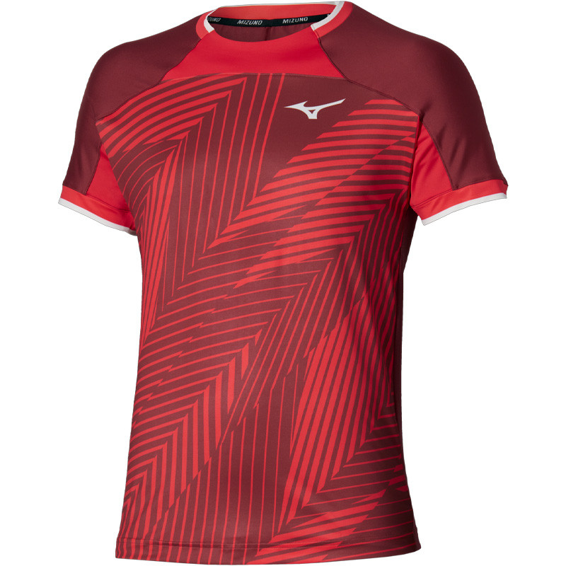 Tee-shirt de Tennis Homme Mizuno Graphic Short Sleeve rouge