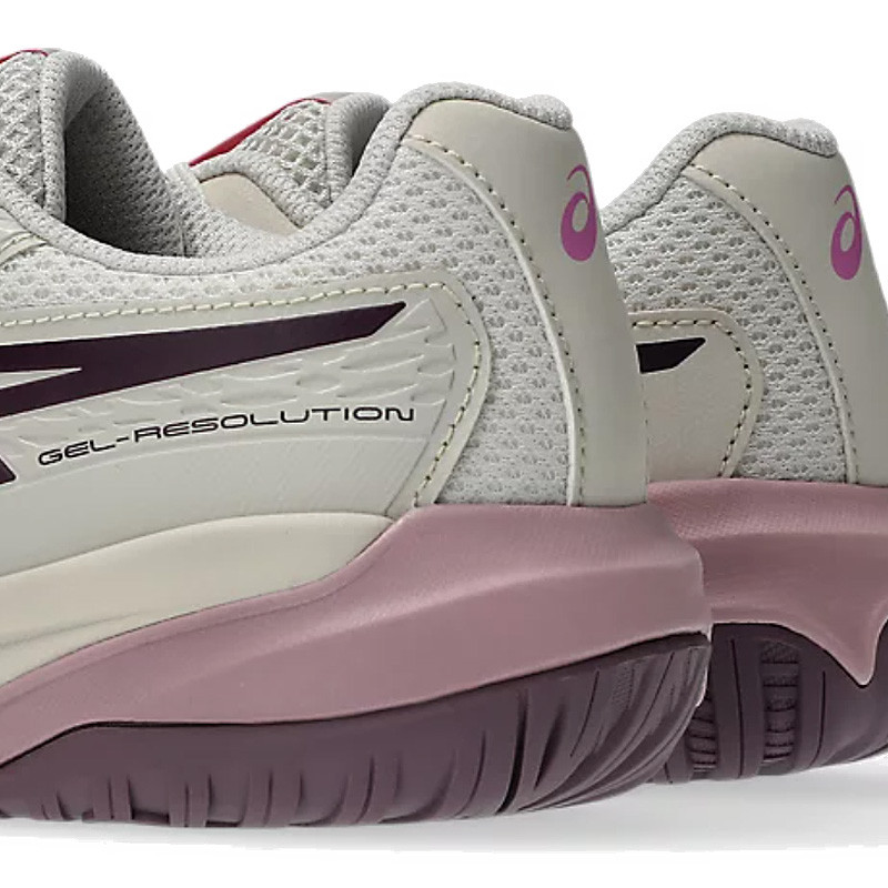 Chaussures de Tennis Enfant Asics GEL-Resolution 9 GS beige et rose