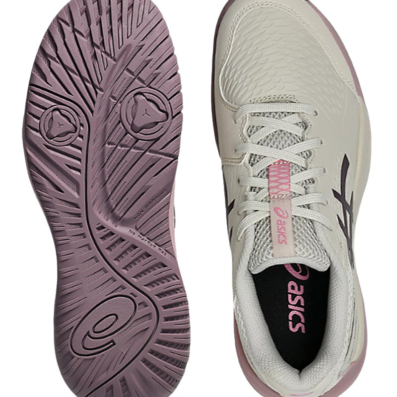 Chaussures de Tennis Enfant Asics GEL-Resolution 9 GS beige et rose
