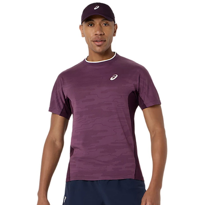 T-shirt Asics Match Jacquard SS Top homme bordeaux
