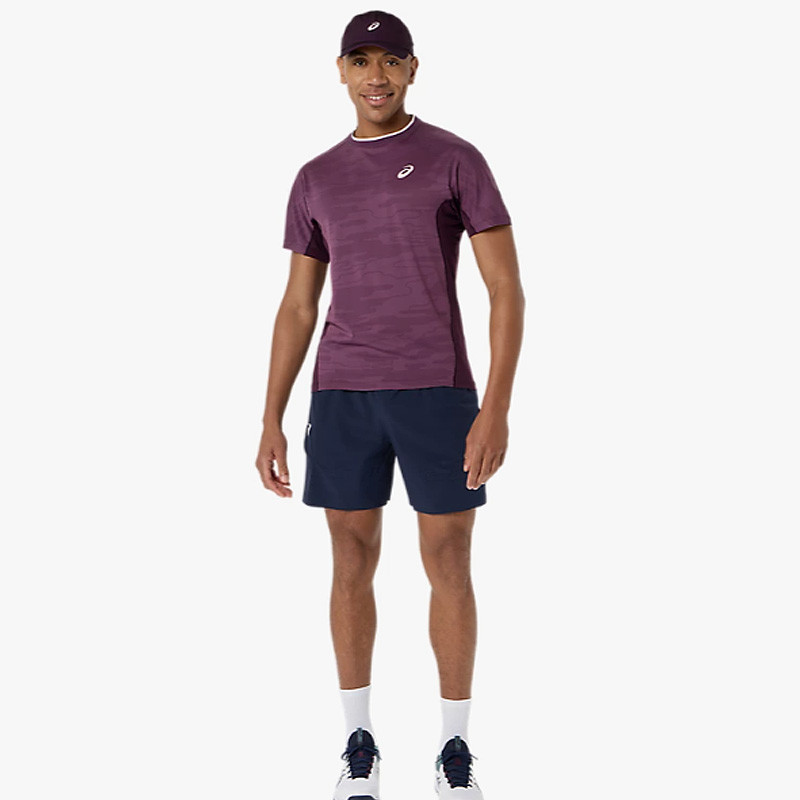 T-shirt Asics Match Jacquard SS Top homme bordeaux