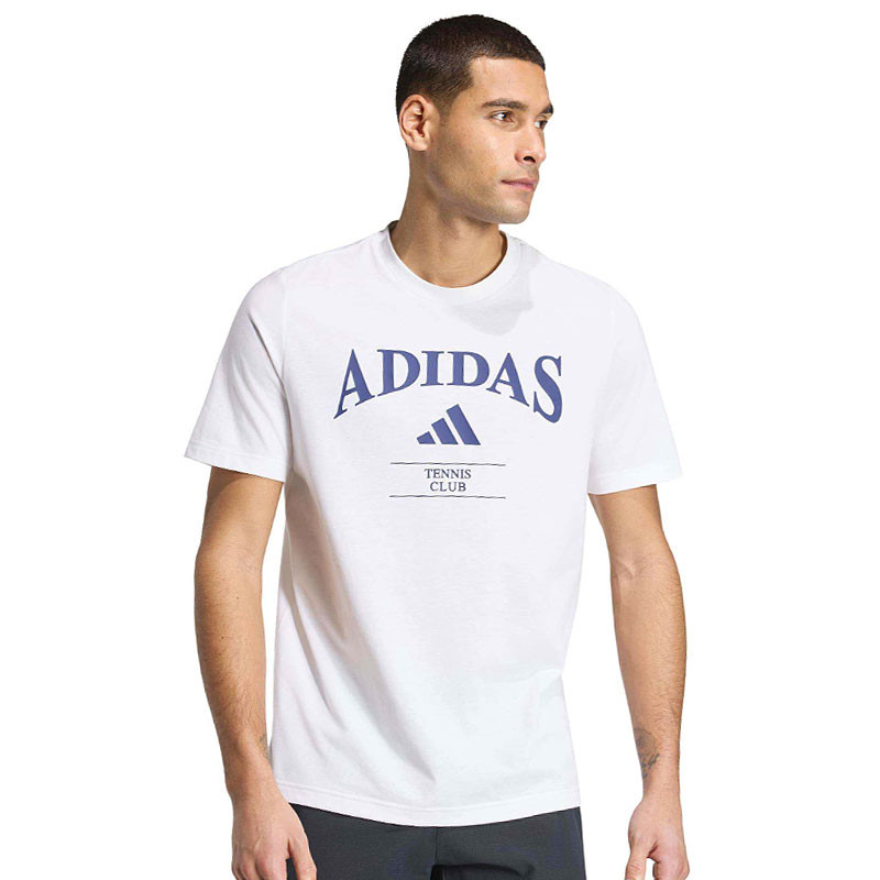 Tee-shirt de tennis Adidas Heritage Tennis Club Climacool blanc et bleu